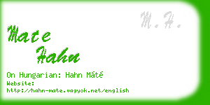 mate hahn business card